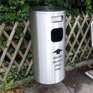 Abfallbehälter 70 Liter mit Aschenbecher